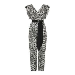 REBECCA TAYLOR STAR FLEUR JUMPSUIT - BLACK COMBO - Silk/Viscose Blend